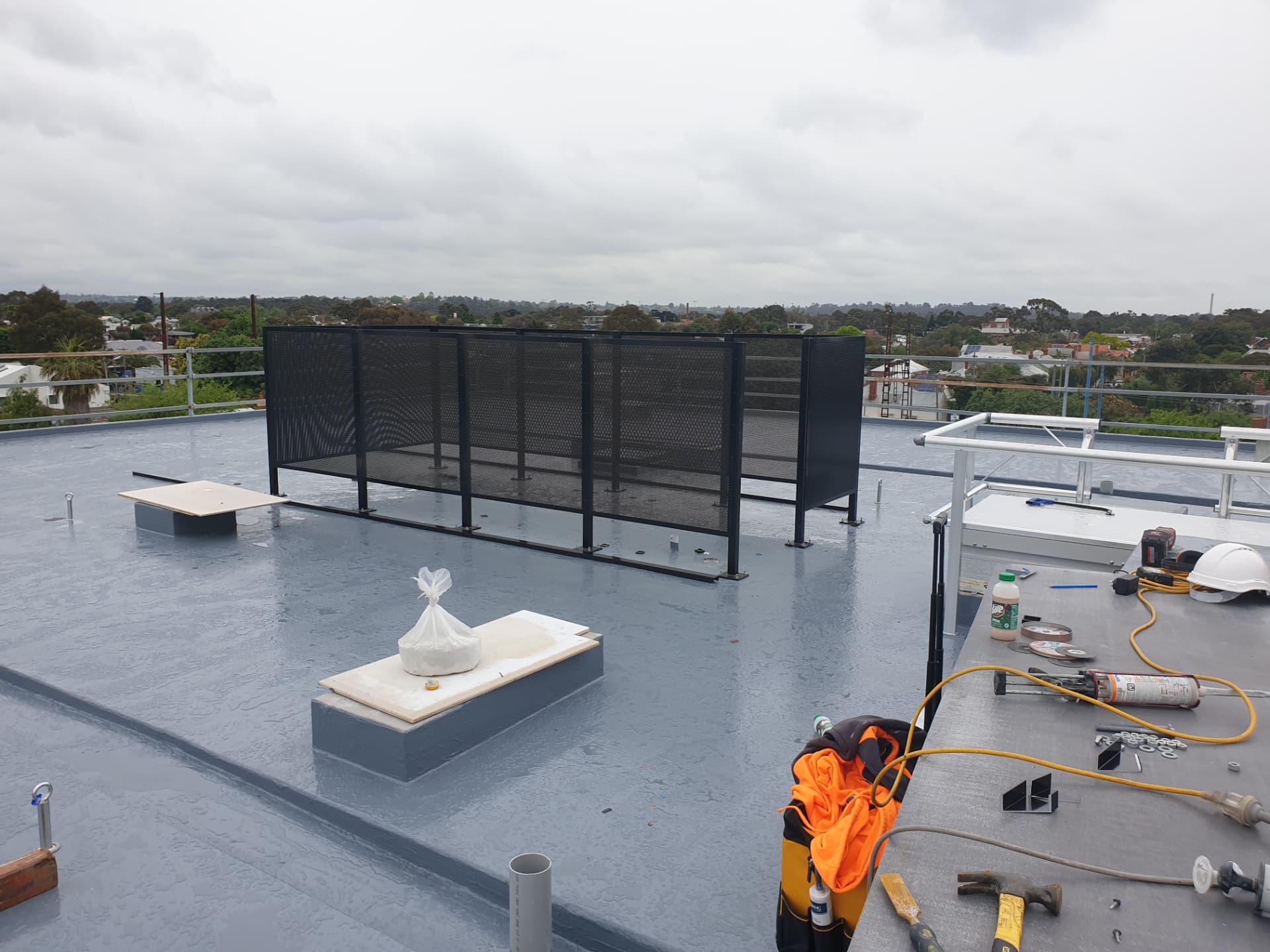 Commercial aluminium fencing installed by MMR around a Melbourne commercial property