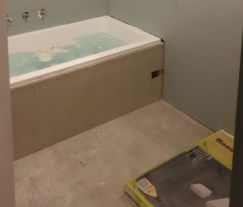 Bath installation and bathroom wall linings — MMR renovation carpentry Melbourne