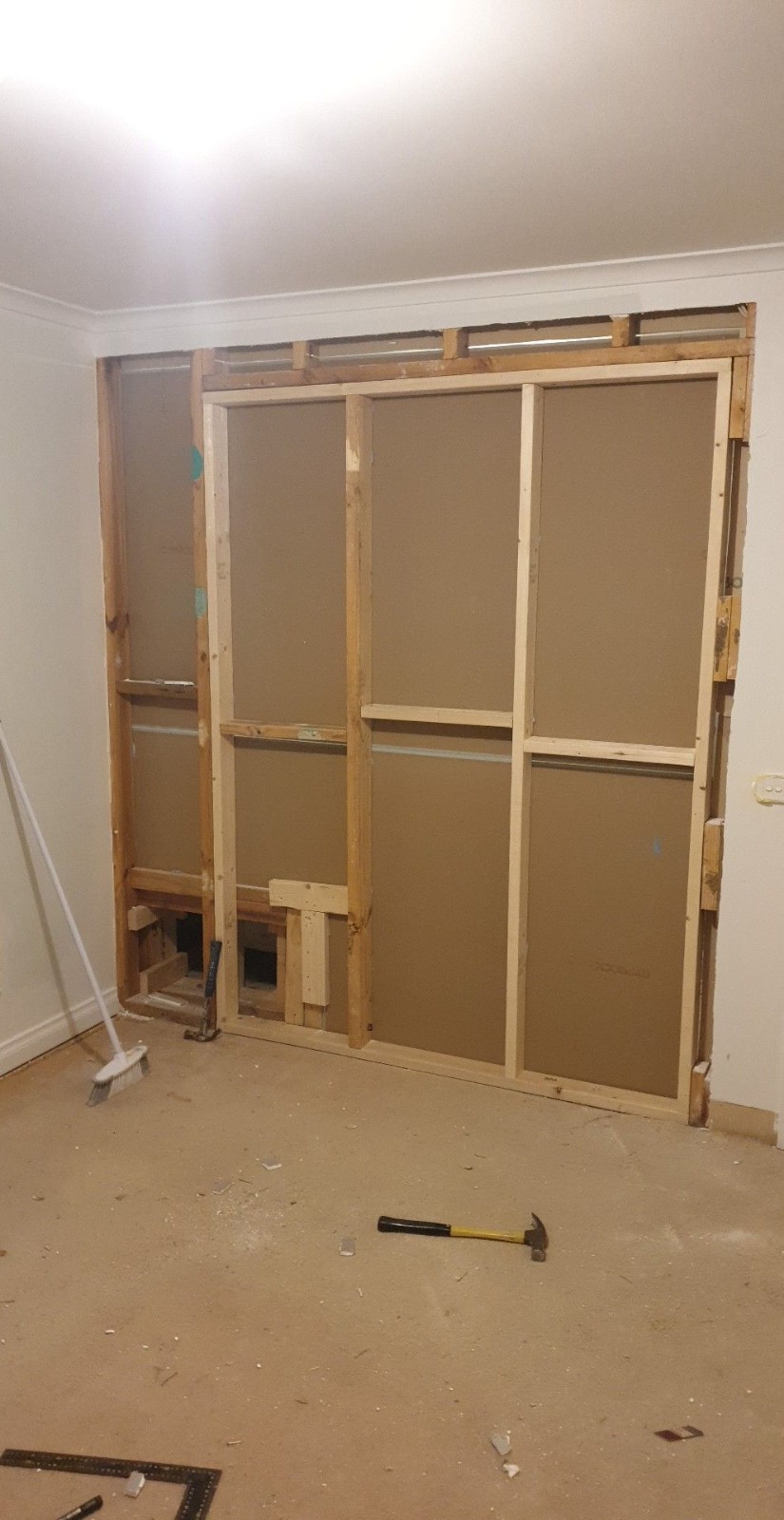 Timber wall framing carpentry Melbourne renovation project
