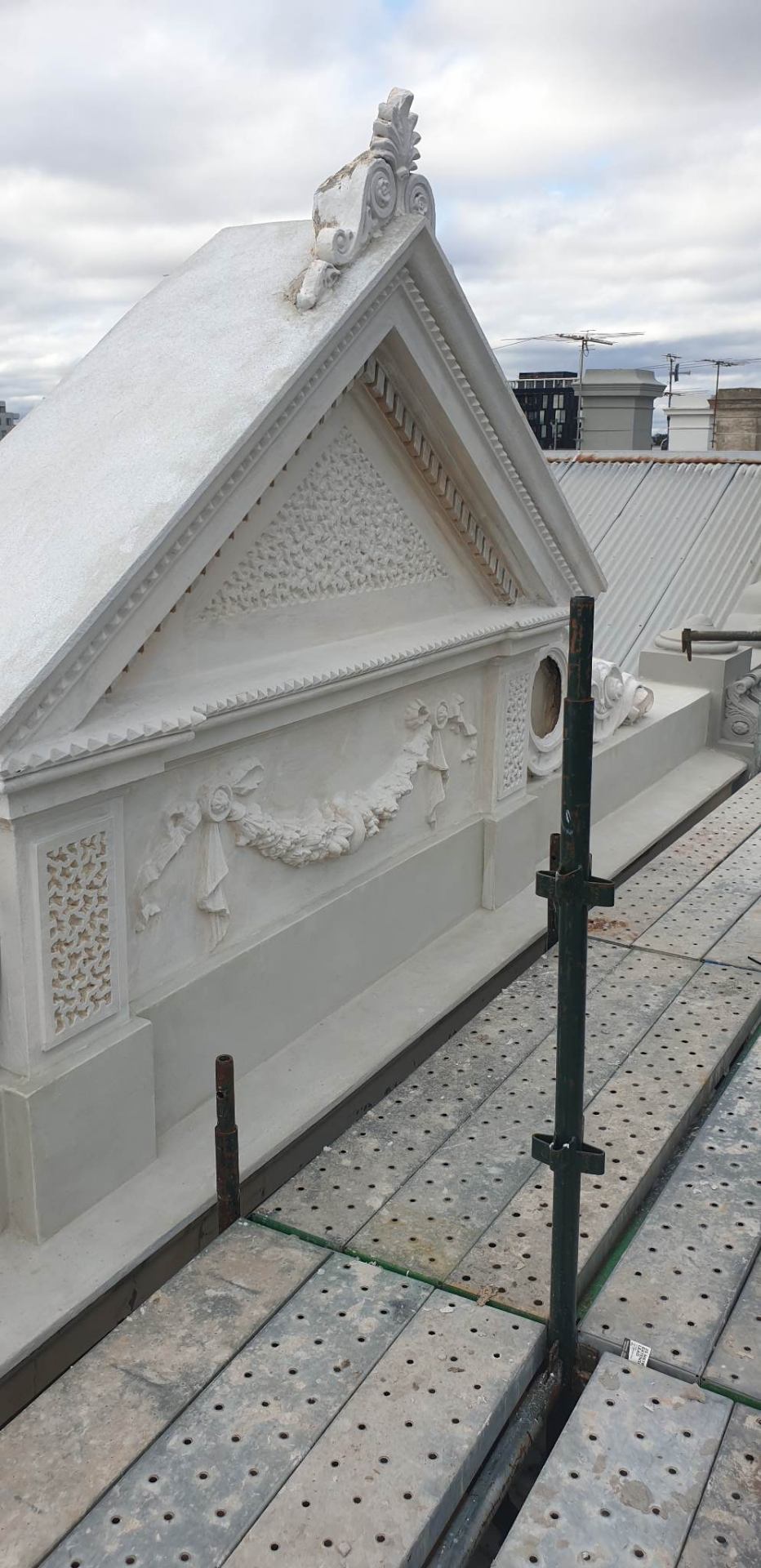 Rooftop parapet restoration on heritage building, Brunswick VIC